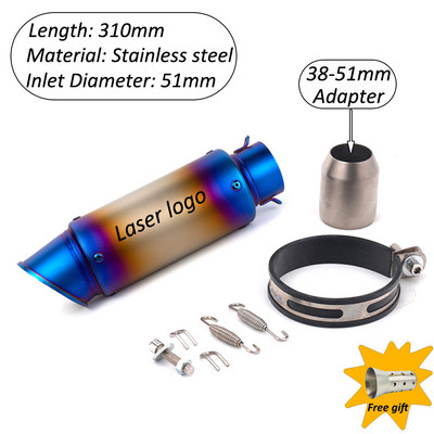 Motorkerékpár felcsúsztatható kipufogócső DB Killer Escape Moto univerzális 51mm 60mm hangtompítóval Honda Yamaha Suzuki Kawasaki Benellihez