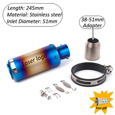 Motorkerékpár felcsúsztatható kipufogócső DB Killer Escape Moto univerzális 51mm 60mm hangtompítóval Honda Yamaha Suzuki Kawasaki Benellihez