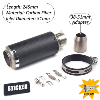 Motorkerékpár felcsúsztatható kipufogócső DB Killer Escape Moto univerzális 51mm 60mm hangtompítóval Honda Yamaha Suzuki Kawasaki Benellihez