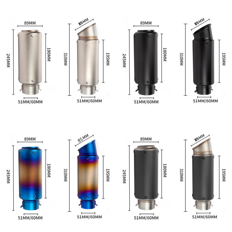 Motorkerékpár felcsúsztatható kipufogócső DB Killer Escape Moto univerzális 51mm 60mm hangtompítóval Honda Yamaha Suzuki Kawasaki Benellihez