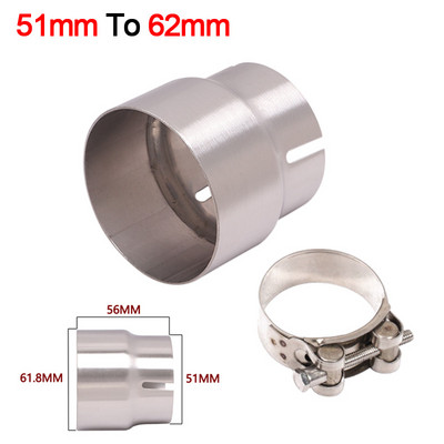 Univerzálny adaptér z nehrdzavejúcej ocele pre auto, motocykel, 51 mm, 52 mm, 54 mm, 56 mm, 58 mm, 62 mm, 64 mm, redukcia úniku, spojovacia rúrka