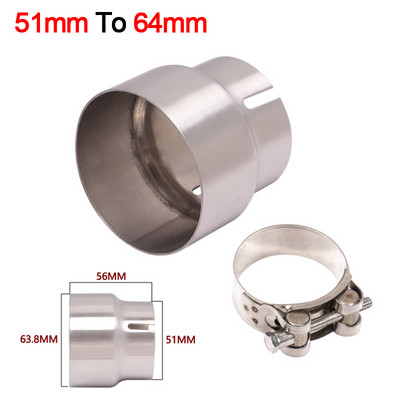 Univerzálny adaptér z nehrdzavejúcej ocele pre auto, motocykel, 51 mm, 52 mm, 54 mm, 56 mm, 58 mm, 62 mm, 64 mm, redukcia úniku, spojovacia rúrka