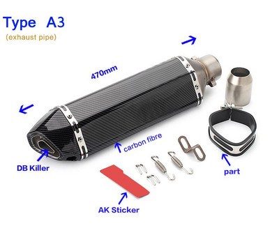 51MM Univerzálny tlmič výfuku pre motocykel, pretekársky Escape, výfuk AK, motocykel, pre Yamaha R15 Tmax 500 FZ6 CB400 ER6N CB650