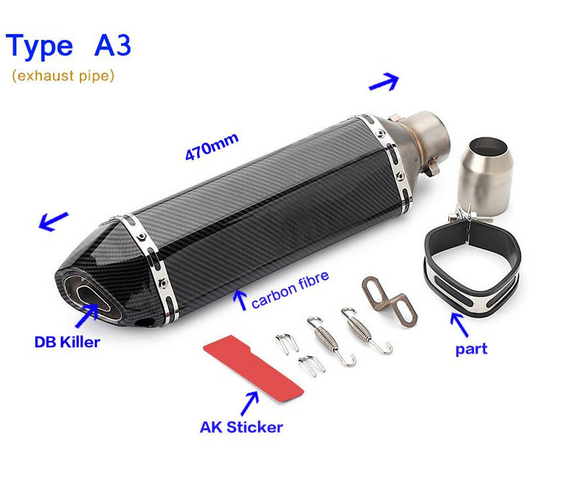 51MM Univerzálny tlmič výfuku pre motocykel, pretekársky Escape, výfuk AK, motocykel, pre Yamaha R15 Tmax 500 FZ6 CB400 ER6N CB650