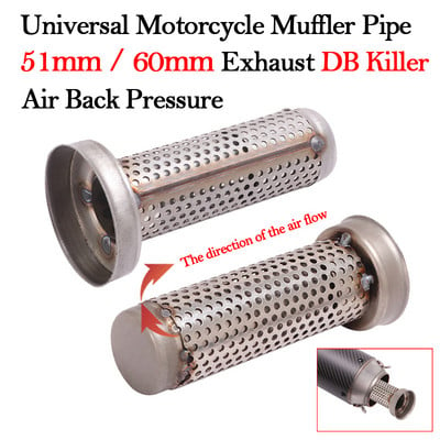 51 MM 60,5 MM toba de eșapament universală pentru motocicletă Amortizor de presiune spate DB Killer catalitic șterge zgomot sunet Elimina evadare