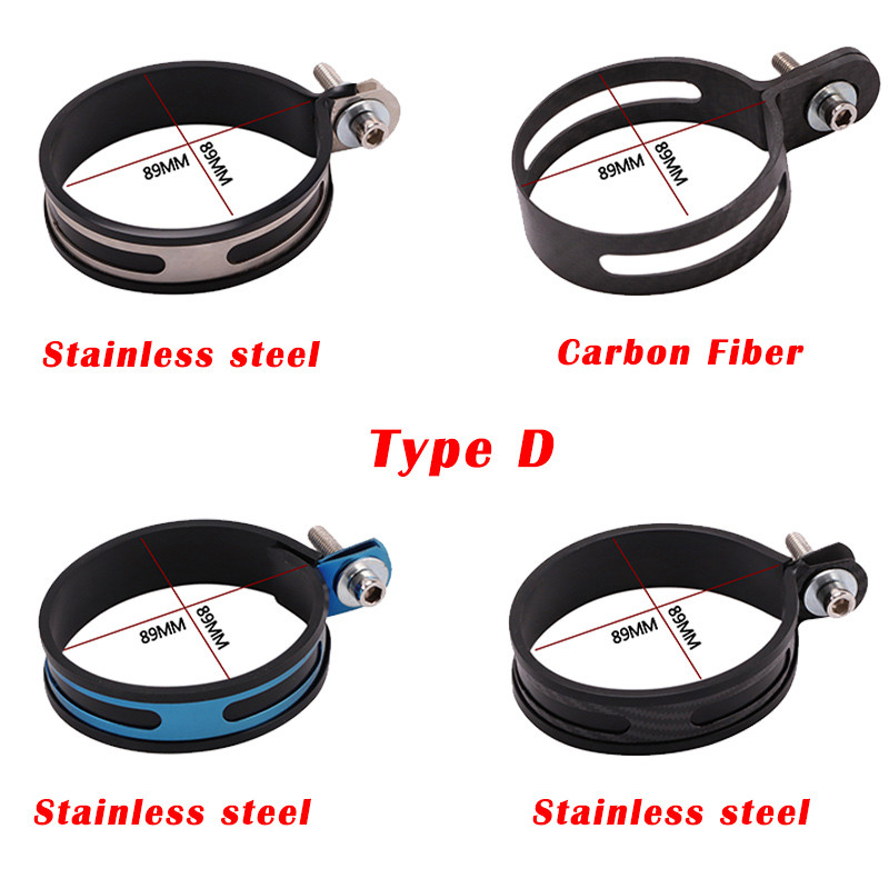 Univerzális motorkerékpár 60,5 mm-es 51 mm-es kipufogódob-tartó bilincs Fix gyűrűs tartókonzol Szénszálas gyűrű kerek rozsdamentes