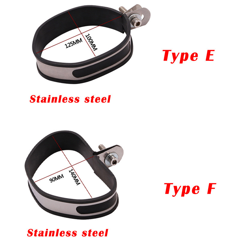 Univerzális motorkerékpár 60,5 mm-es 51 mm-es kipufogódob-tartó bilincs Fix gyűrűs tartókonzol Szénszálas gyűrű kerek rozsdamentes