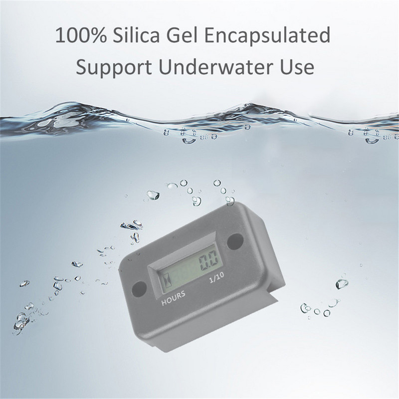 Sikeo univerzalni vodootporni digitalni brojač sati, prijenosni mjerač motora, mjerač sati za motore motocikala/čamaca, brojač sati