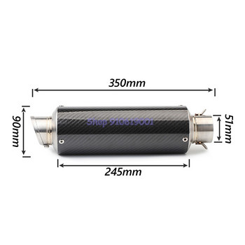 Вход 51 mm E-Mark LeoVince Изпускателна тръба за мотоциклет Заглушител за мотоциклет DB Killer Заглушител Въглеродни влакна Ляв и десен Лазерна изработка