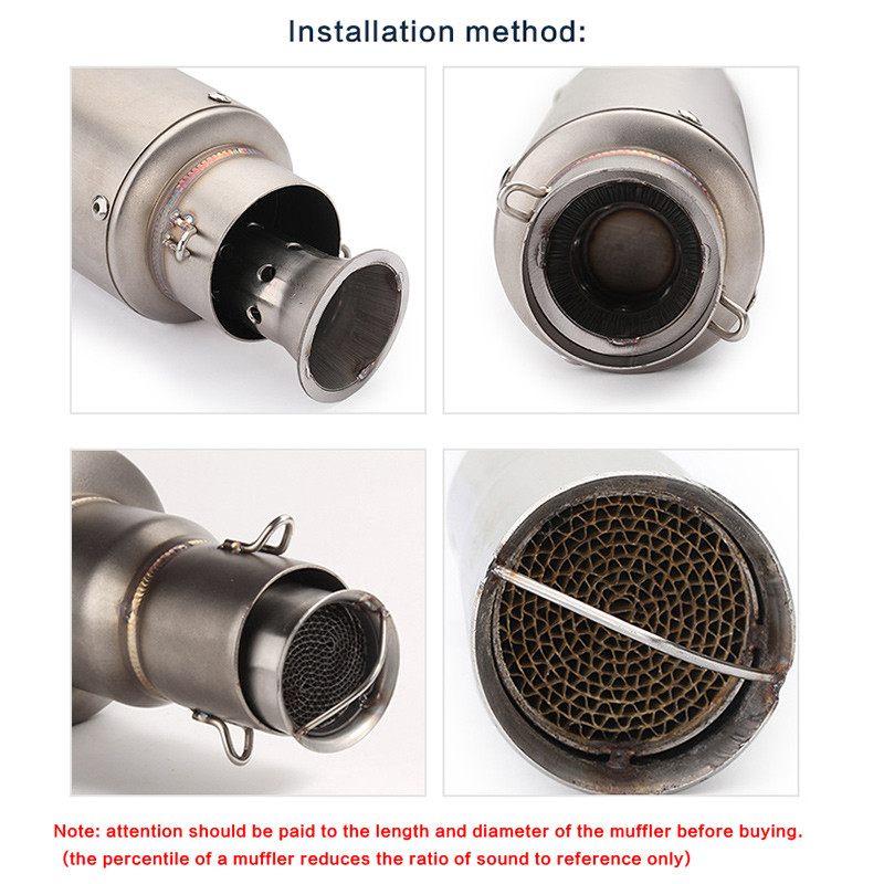 db killer Motociklo išmetimo duslintuvas Nerūdijantis plienas Reguliuojamas db killer duslintuvas Triukšmo pašalinimas 51mm 60mm Slip-on