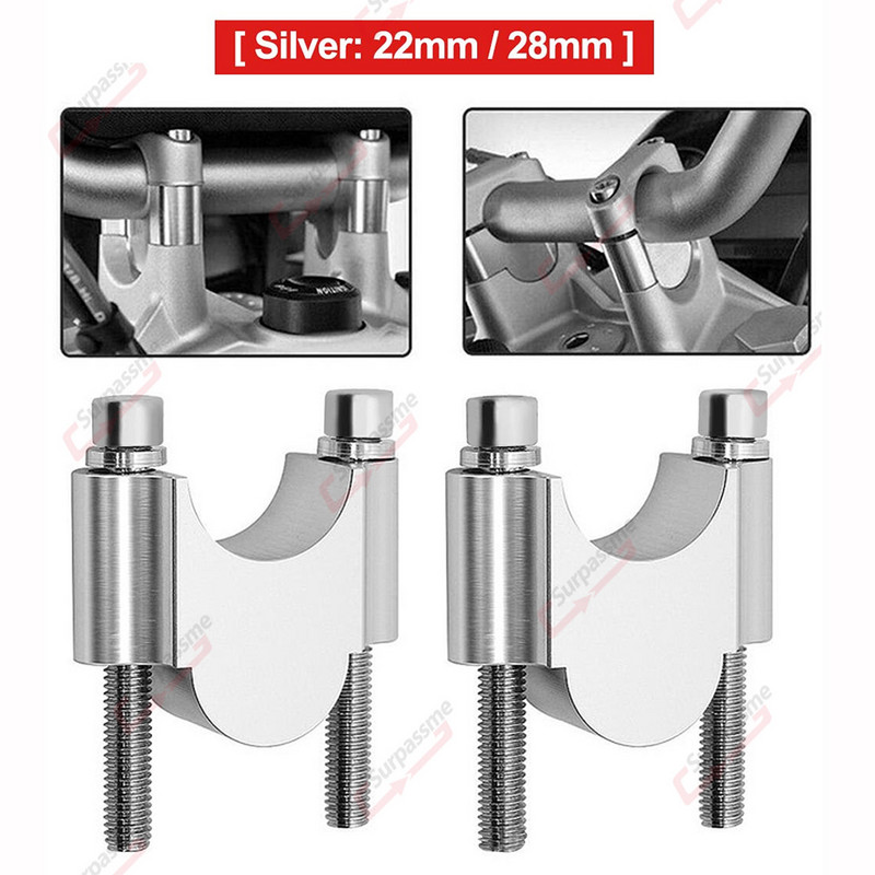 2 ks Univerzálne zdviháky riadidiel motocykla 22 mm 7/8" 28 mm 1 1/8'' CNC svorka na zdviháky riadidiel pre YAMAHA MT07 MT09 pre Kawasaki