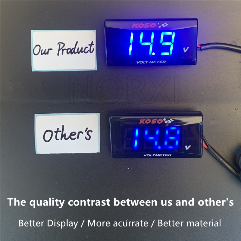 Voltmetru digital KOSO pentru motociclete pentru NVX NMAX TMAX XMAX 300 LED mini 6V 12V Indicator electricitate electromobil Voltimetru auto