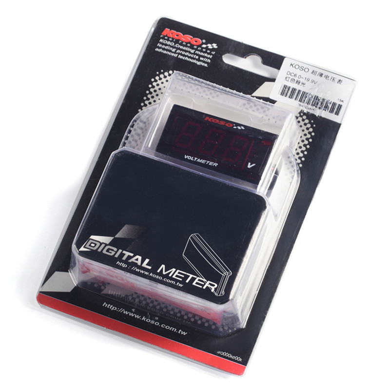 Voltmetru digital KOSO pentru motociclete pentru NVX NMAX TMAX XMAX 300 LED mini 6V 12V Indicator electricitate electromobil Voltimetru auto