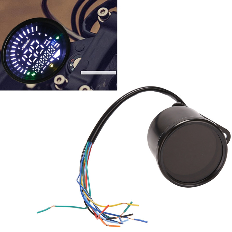 Ταχύμετρο Universal Μοτοσικλέτας Ψηφιακό οδόμετρο Στρογγυλό ταχύμετρο για Honda Yamaha