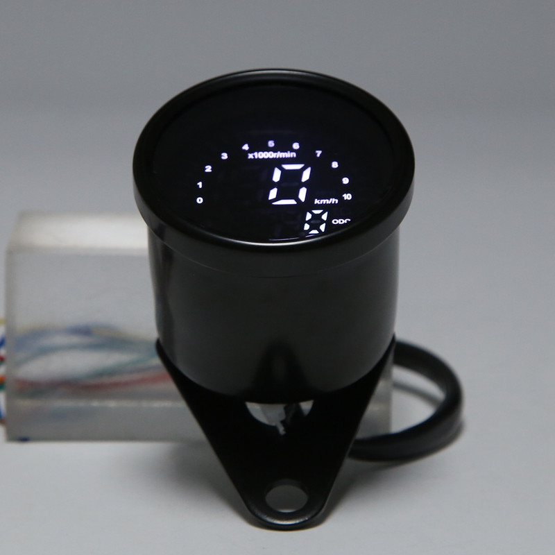 Ταχύμετρο Universal Μοτοσικλέτας Ψηφιακό οδόμετρο Στρογγυλό ταχύμετρο για Honda Yamaha