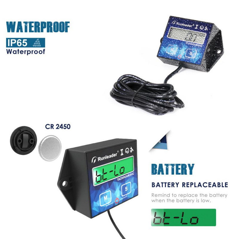 Ταχόμετρο χλοοκοπτικής Ψηφιακός Επαγωγικός Ωρομετρητής Κινητήρας Αλλαγή λαδιού τροχιάς για εξωλέμβια μοτοσικλέτα σκάφους HM011G