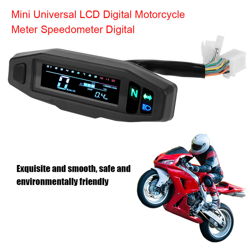 Mini universalus skaitmeninis odometras elektrinis įpurškimo karbiuratorius prietaisas motorinis dviratis tachometras RPM motociklo matuoklis spidometras