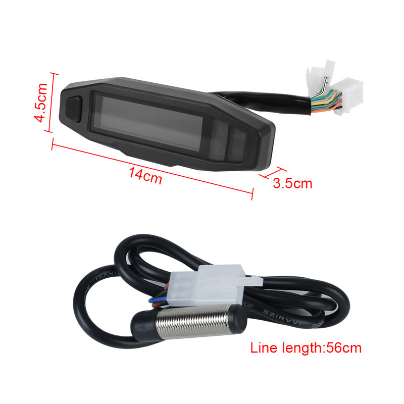 Mini universalus skaitmeninis odometras elektrinis įpurškimo karbiuratorius prietaisas motorinis dviratis tachometras RPM motociklo matuoklis spidometras