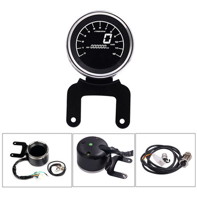 Paredzēts Harley 12V LCD motocikla LED digitālajam odometram spidometram tahometra temperatūras degvielas skaitītājam motocikla līmeņa mērierīcei