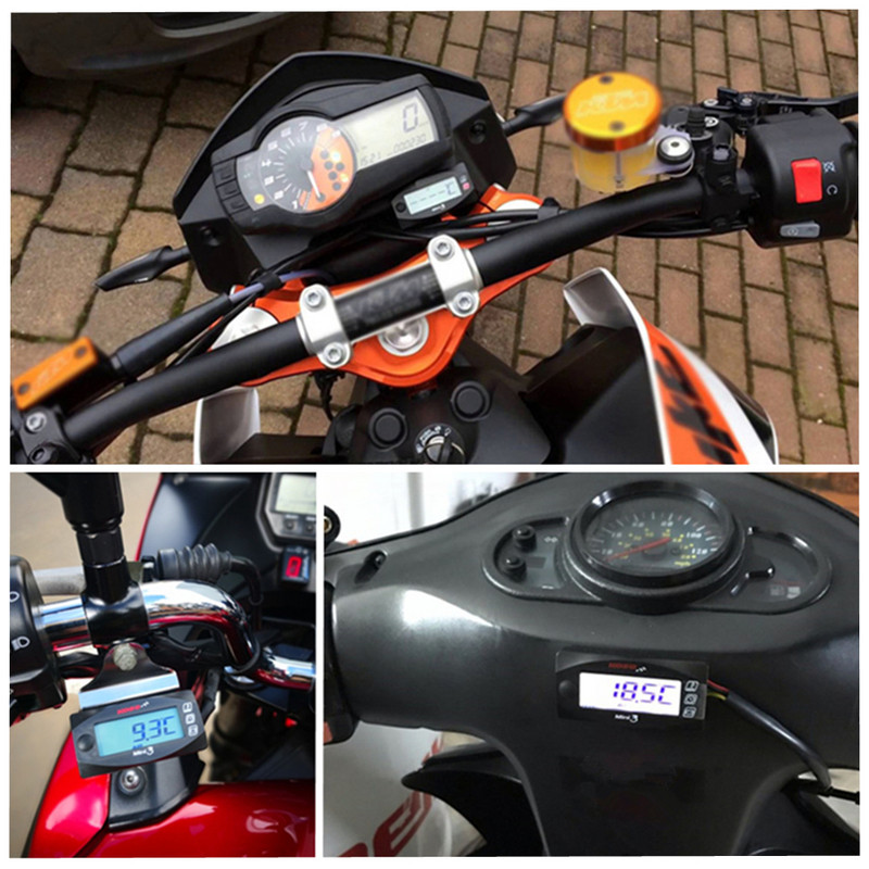 KOSO Mini3 motorkerékpár hőmérő Voltmérő időzítő a YAMXHA NMAX XMAX TMAX LED digitális kijelző négyszögletes vízhőmérséklethez