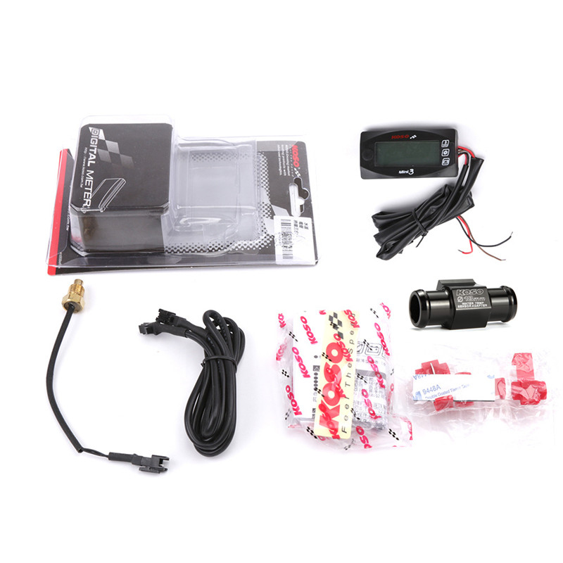 KOSO Mini3 motorkerékpár hőmérő Voltmérő időzítő a YAMXHA NMAX XMAX TMAX LED digitális kijelző négyszögletes vízhőmérséklethez