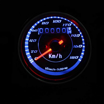 Universal Ταχύμετρο Μοτοσικλέτας Διπλό Χρώμα Φωτεινό οδόμετρο LED Μετρητής ταχύτητας Μίλι για μοτοσικλέτα Cafe Racer
