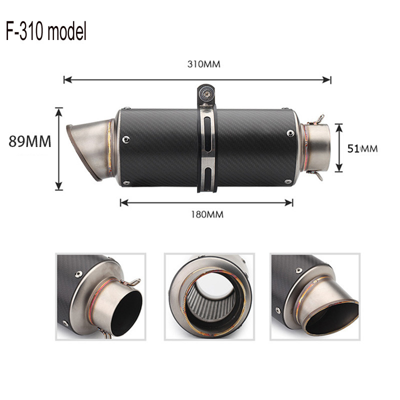 Uhlíkové vlákno, tlmič výfuku pre motocykel, Escape F800r trk502 gsxr750 msx125 cb650f z750 z900 z1000 pcx125 tmax 530