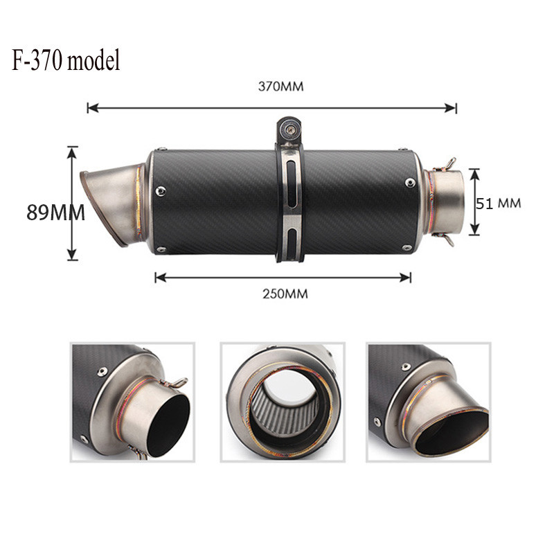 Uhlíkové vlákno, tlmič výfuku pre motocykel, Escape F800r trk502 gsxr750 msx125 cb650f z750 z900 z1000 pcx125 tmax 530