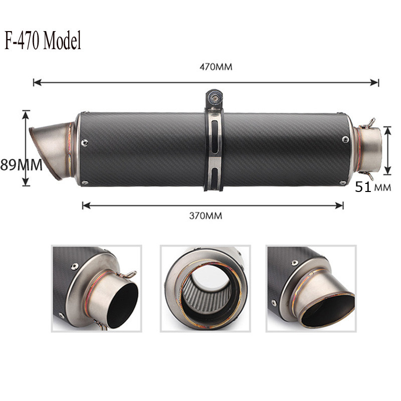 Uhlíkové vlákno, tlmič výfuku pre motocykel, Escape F800r trk502 gsxr750 msx125 cb650f z750 z900 z1000 pcx125 tmax 530