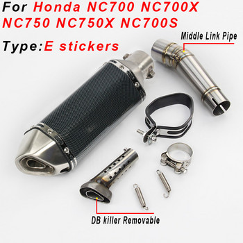 Slip on For Honda NC700 NC700X NC750 NC750X NC750S Μοτοσικλέτας εξάτμισης σιγαστήρα Τροποποιημένος DB Killer Escape Moto Middle Link Pipe