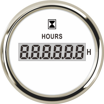 Univerzális digitális üzemóra számlálók 52 mm-es LCD kijelzős üzemóra számlálók tengeri hajóhoz, autó jacht autóhoz 0-99999.9H vízálló óramérő 9-32V