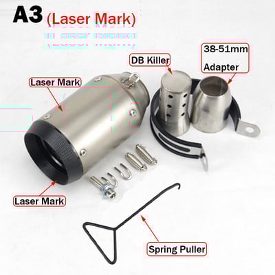 51/60MM vstupný univerzálny tlmič výfuku pre motocykle s DB Killer pre Z900 Z1000 fz1R1 R6 R3 CBR600 S1000RR zx6r zx10r