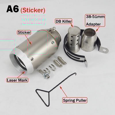 51/60MM vstupný univerzálny tlmič výfuku pre motocykle s DB Killer pre Z900 Z1000 fz1R1 R6 R3 CBR600 S1000RR zx6r zx10r