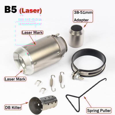 51/60MM vstupný univerzálny tlmič výfuku pre motocykle s DB Killer pre Z900 Z1000 fz1R1 R6 R3 CBR600 S1000RR zx6r zx10r