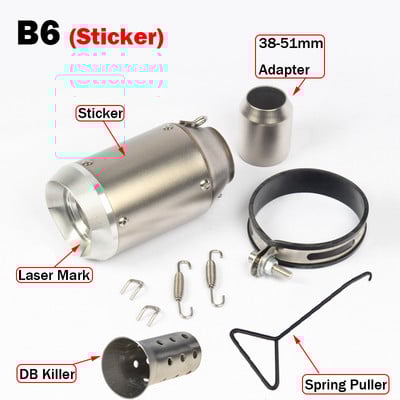 51/60MM vstupný univerzálny tlmič výfuku pre motocykle s DB Killer pre Z900 Z1000 fz1R1 R6 R3 CBR600 S1000RR zx6r zx10r