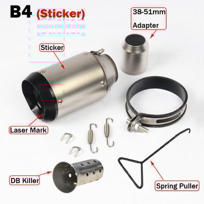 51/60MM vstupný univerzálny tlmič výfuku pre motocykle s DB Killer pre Z900 Z1000 fz1R1 R6 R3 CBR600 S1000RR zx6r zx10r