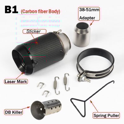 51/60MM vstupný univerzálny tlmič výfuku pre motocykle s DB Killer pre Z900 Z1000 fz1R1 R6 R3 CBR600 S1000RR zx6r zx10r