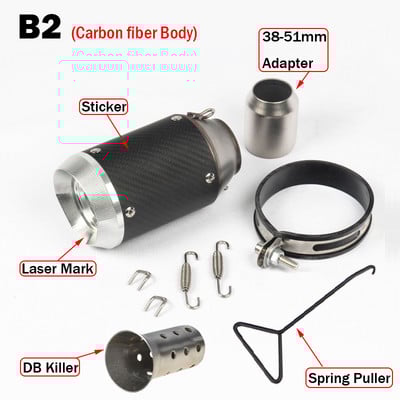 51/60MM vstupný univerzálny tlmič výfuku pre motocykle s DB Killer pre Z900 Z1000 fz1R1 R6 R3 CBR600 S1000RR zx6r zx10r