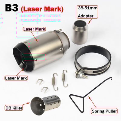 51/60MM vstupný univerzálny tlmič výfuku pre motocykle s DB Killer pre Z900 Z1000 fz1R1 R6 R3 CBR600 S1000RR zx6r zx10r