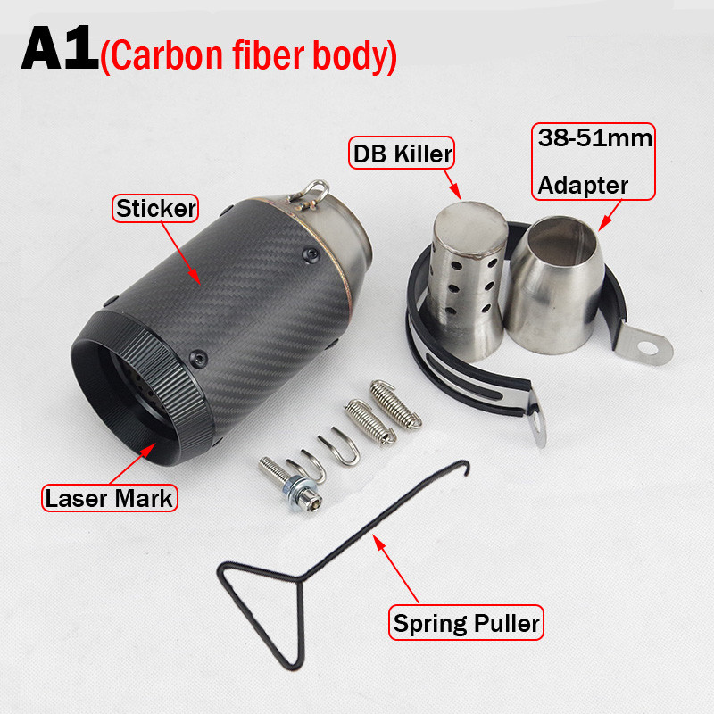 51/60MM vstupný univerzálny tlmič výfuku pre motocykle s DB Killer pre Z900 Z1000 fz1R1 R6 R3 CBR600 S1000RR zx6r zx10r