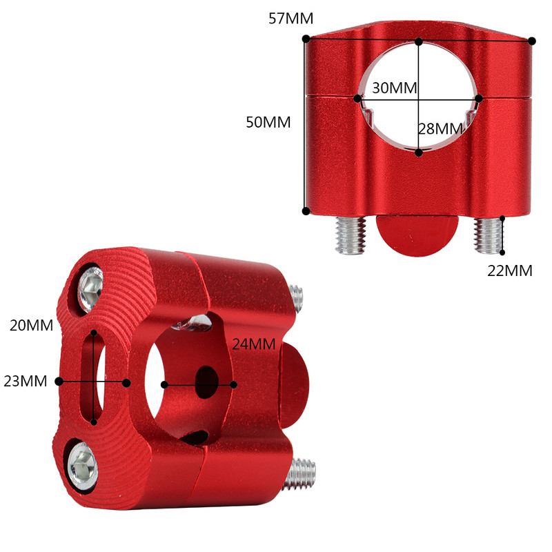 1 poros vairo stovų adapteris 7/8 colių motociklui 22 mm 28 mm visureigio motociklo strypo spaustukai motociklo vairo spaustukai