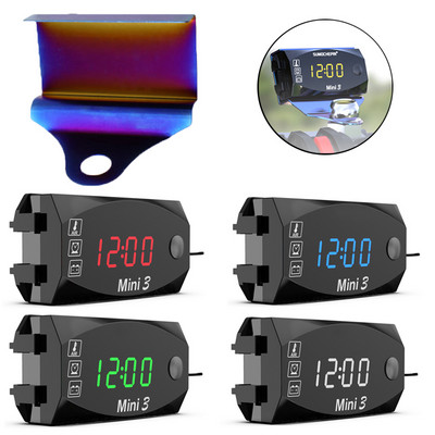 Ηλεκτρονικό ρολόι 3 σε 1 μοτοσικλέτας Θερμόμετρο βολτόμετρο 12V IP67 Αδιάβροχο ρολόι LED με προστασία από τη σκόνη Ψηφιακή οθόνη Ρολόι ρολογιού
