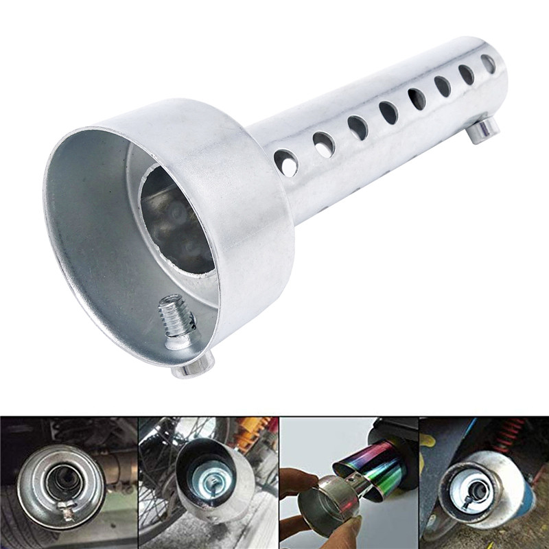 Universalus motociklo sidabrinis išmetimo duslintuvas DB Killer duslintuvo pertvaros įdėklas sidabro spalvos triukšmo pašalintuvas 140X35/42/45/48/60MM