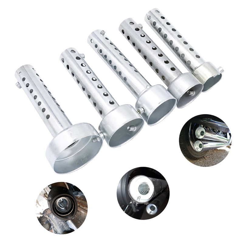 Universalus motociklo sidabrinis išmetimo duslintuvas DB Killer duslintuvo pertvaros įdėklas sidabro spalvos triukšmo pašalintuvas 140X35/42/45/48/60MM