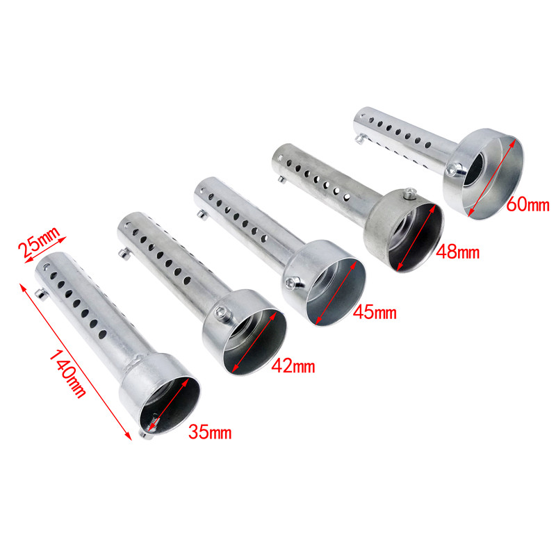Universalus motociklo sidabrinis išmetimo duslintuvas DB Killer duslintuvo pertvaros įdėklas sidabro spalvos triukšmo pašalintuvas 140X35/42/45/48/60MM