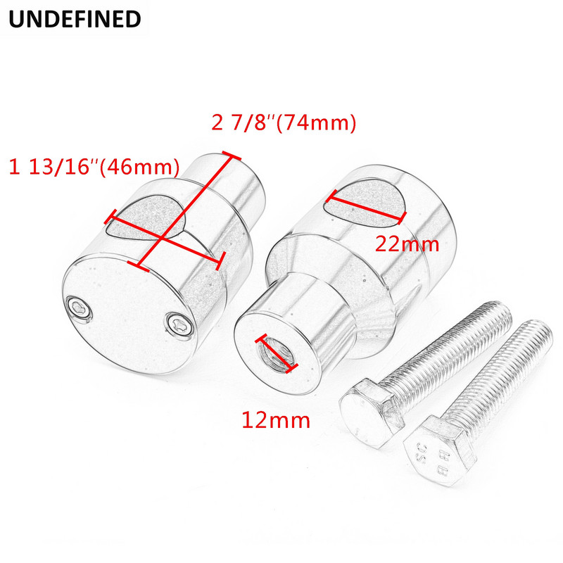 Súprava svoriek na riadidlá motocykla 1'' 7/8" pre Harley Cruiser Chopper Bobber Custom 22/25MM univerzálna čierna chrómová