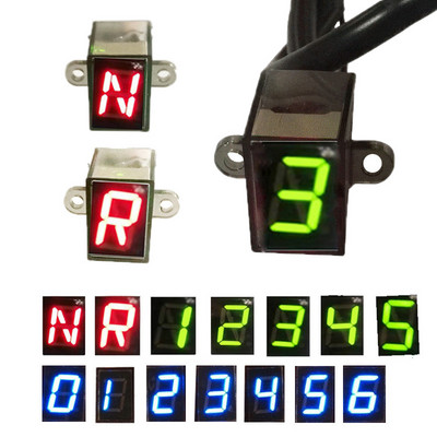 6 kiirust koos NR Gear Black universaalse mootorratta digitaalse ekraaniga LED motokrossi maastikumootoriga valguse neutraalse käigu näidiku monitor
