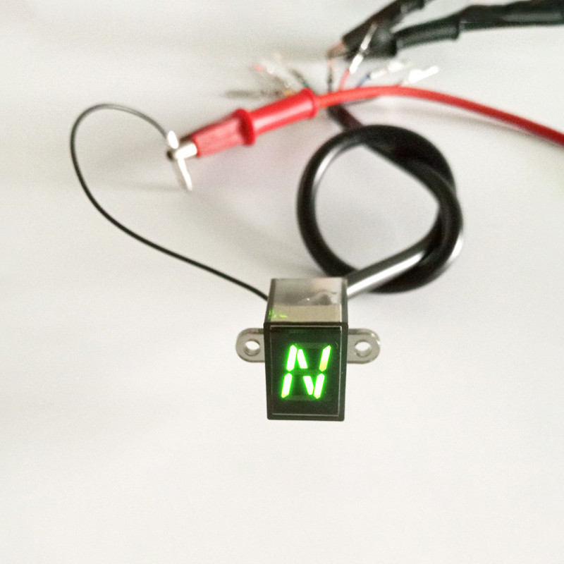 6 kiirust koos NR Gear Black universaalse mootorratta digitaalse ekraaniga LED motokrossi maastikumootoriga valguse neutraalse käigu näidiku monitor