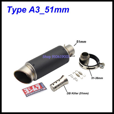 Bemeneti 51 mm-es 61 mm-es motorkerékpár kipufogócső kipufogódob Yoshimura Escape Moto Universal MT07 MT09 MT10 R1 R25 R3 R6 KTM S1000RR stb.