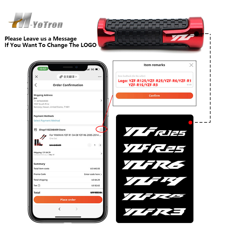 Protišmykové rukoväte na riadidlá motocykla, koncovky krytov rúk pre YAMAHA YZF R1 R6 YZF-R1S YZF R125 R25 R3, všetky roky